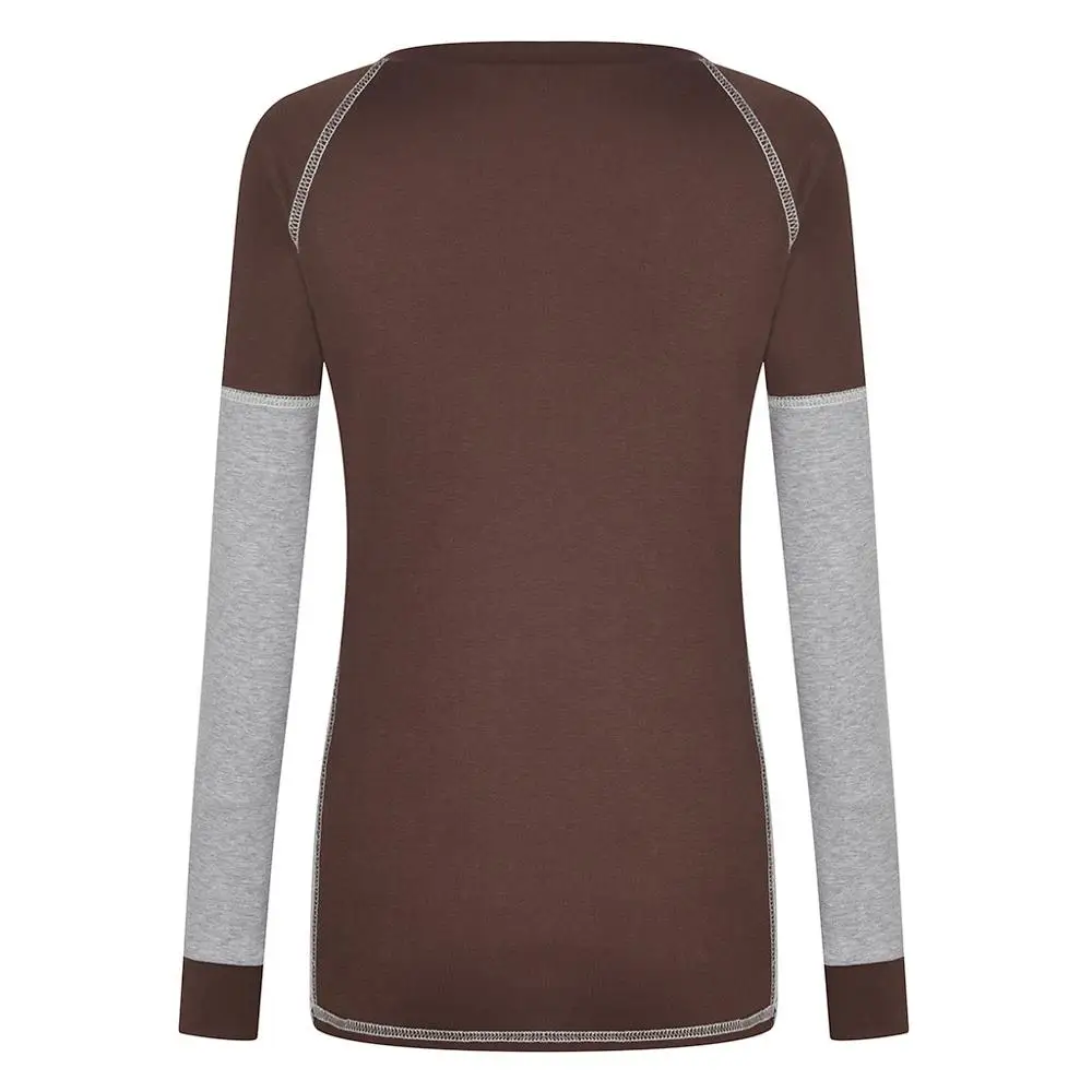 Модные Лоскутные толстовки Женская Повседневная Толстовка пуловер с длинным