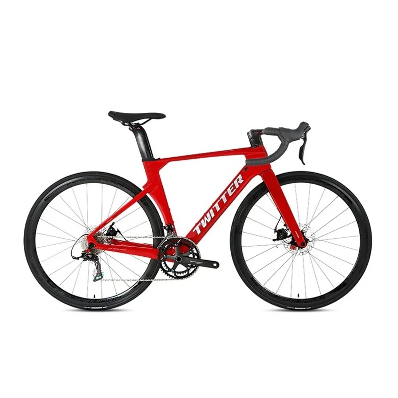 

TWITTER Bicycle R10 RIVAL-22S hydraulic disc brake with fully hidden inner cable and carbon handle carbon fiber bike700Cbicycles