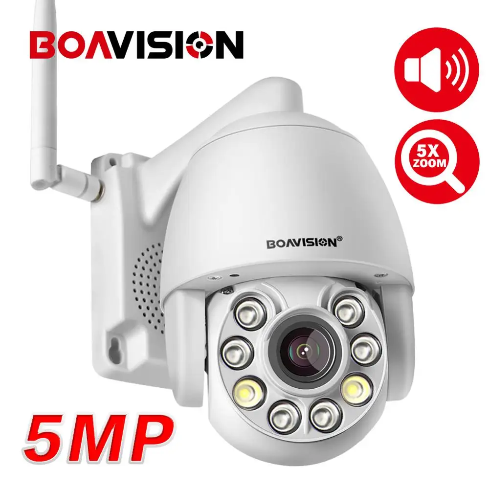 Wifi Беспроводная PTZ ip-камера 5MP Super HD 5x оптический зум двухстороннее аудио наружное
