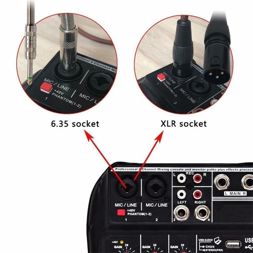 Горячая Новинка Распродажа TU04 BT звуковая микшерная консоль запись 48 В Phantom Power
