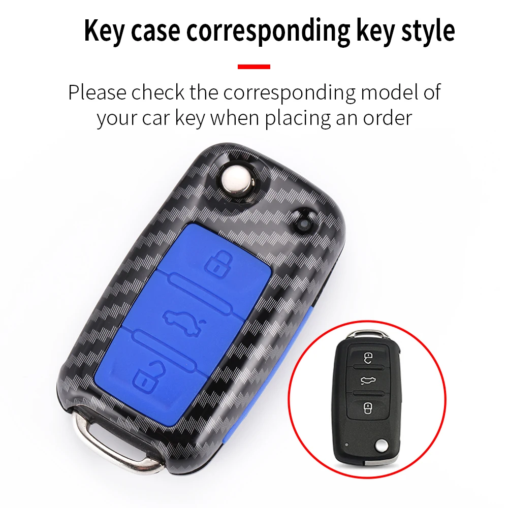 WFMJ углеродное волокно + силиконовая КНОПКА Flip Remote 3 кнопки чехол для брелка с