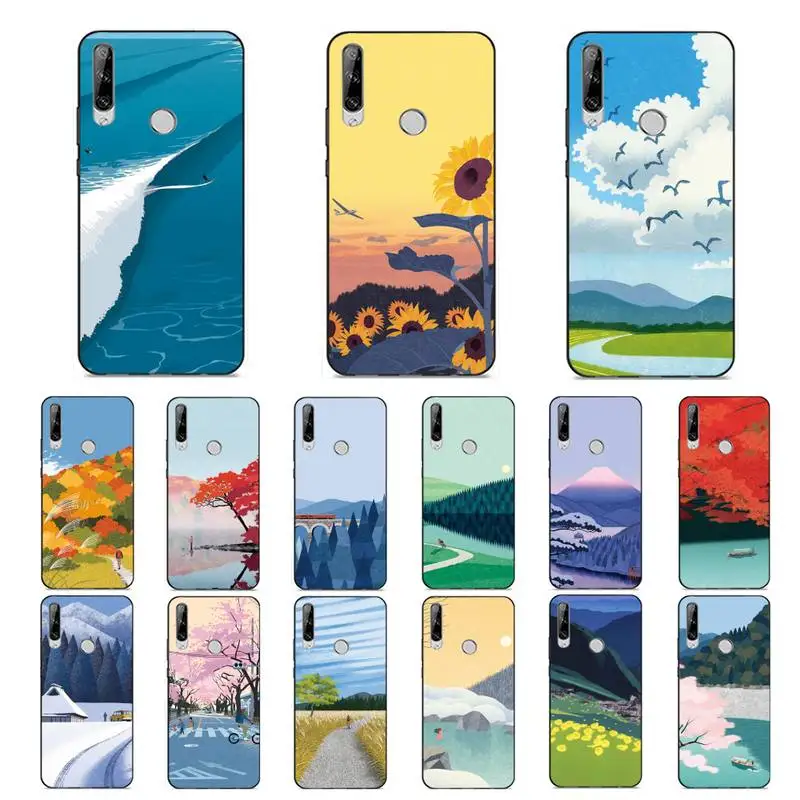 

MaiYaCa Hand Painted Landscape Phone Case for Huawei Y 6 9 7 5 8s prime 2019 2018 enjoy 7 plus