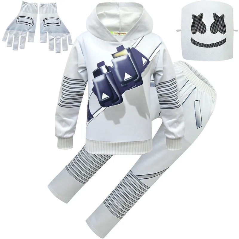 Детский костюм для мальчиков косплея Marshmello маска диджея страшные костюмы Маска