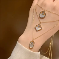 fashion all match shell round pendant necklace female net red clavicle chain ultra fine necklace trend