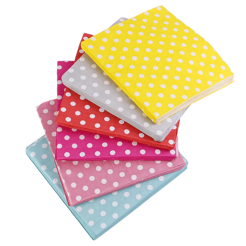 20 шт. бумажные салфетки в горошек | Дом и сад