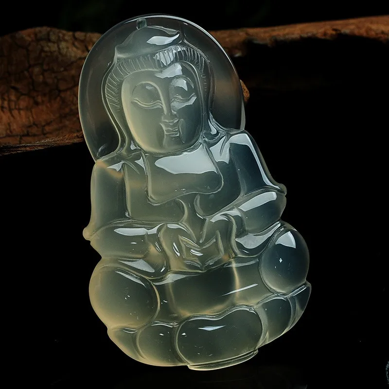 Натуральный нефрит австралийский лед миелин Гуаньинь США Нефритовый Кулон