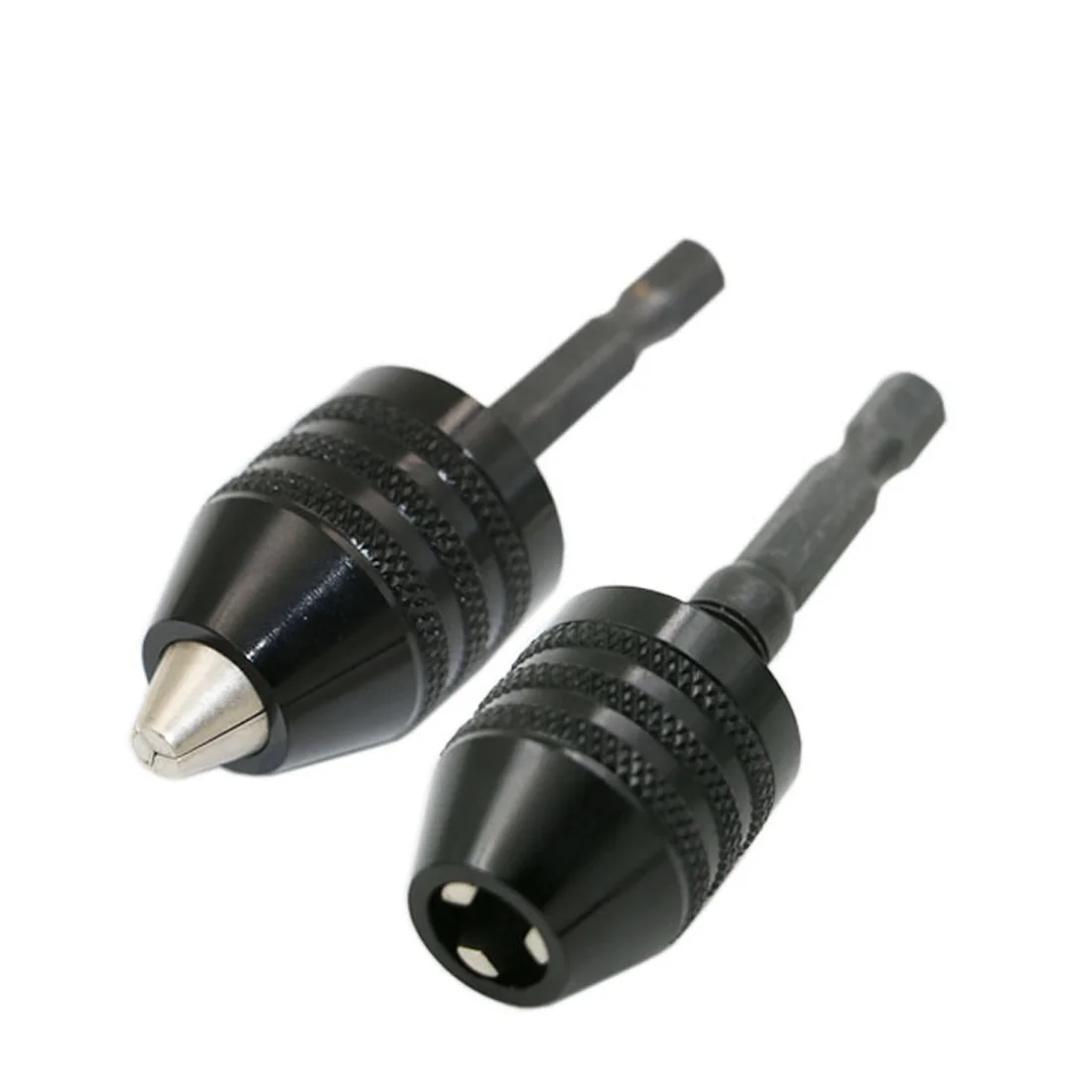 

1pc Black Keyless Drill Chuck Screwdriver Impact Driver Adaptor 1/4" 6.35mm Hex Shank Drill Bits Diameter Power Tools