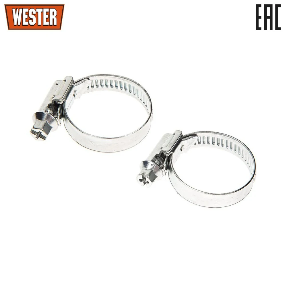 Хомут червячный Wester 20 32 мм 2 шт|Подвесы хомуты и фланцы| |