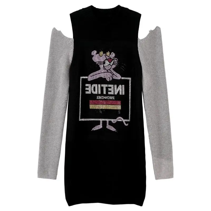 2020 осенние и зимние вязаные открытые платья модные женские обтягивающие с