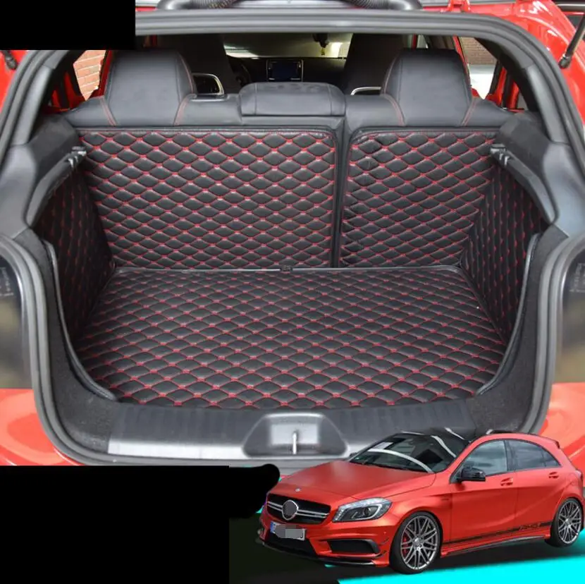 car styling luxury fiber leather car trunk mat for mercedes benz A180 A200 A260 A45 AMG 2013 2014 2015 2016 2017 accessories