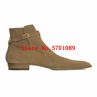 

Man Genuine Leather Suede Wyatt 30 Jodhpur Boots Handmade Kanye West Paris Fashion Catwalk Wyatt Ankle Boots Shoes