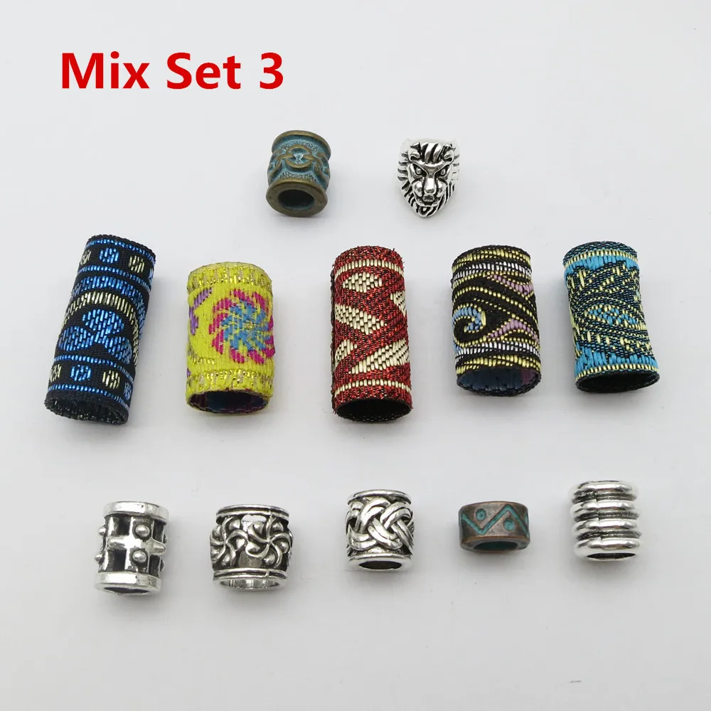 12 шт./упак. mix деревянная металлическая ткань оплетка для волос страшный Дред