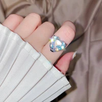big heart zircon stone rings for women cute wedding engagement fashion jewelry 2020