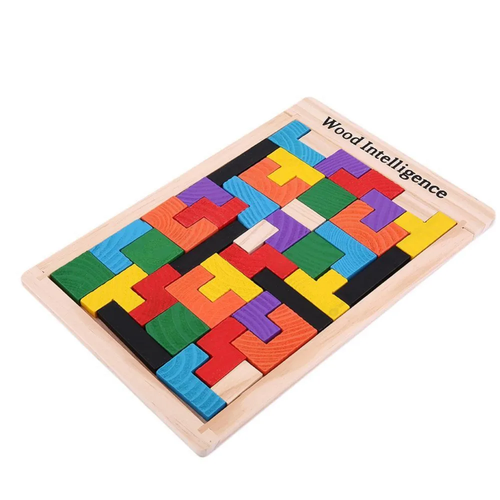 Красочные деревянные Tangram головоломки игрушки тетрис игра дошкольного волшебства интеллектуальная развивающая детская игрушка подарок