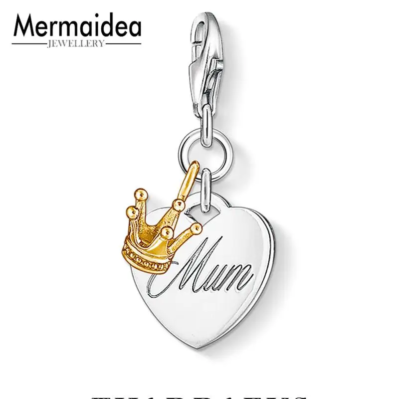 Подвеска в виде сердца с короной от MUM подвеска для всех матерей посеребренный