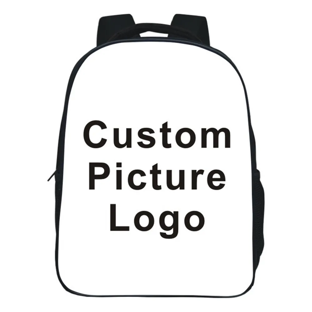 

12 Inch Customize Backpack Kids Teens 3D School Bag Boy Girl Bagpack Bag Can Customize Logo Image Schoolbag
