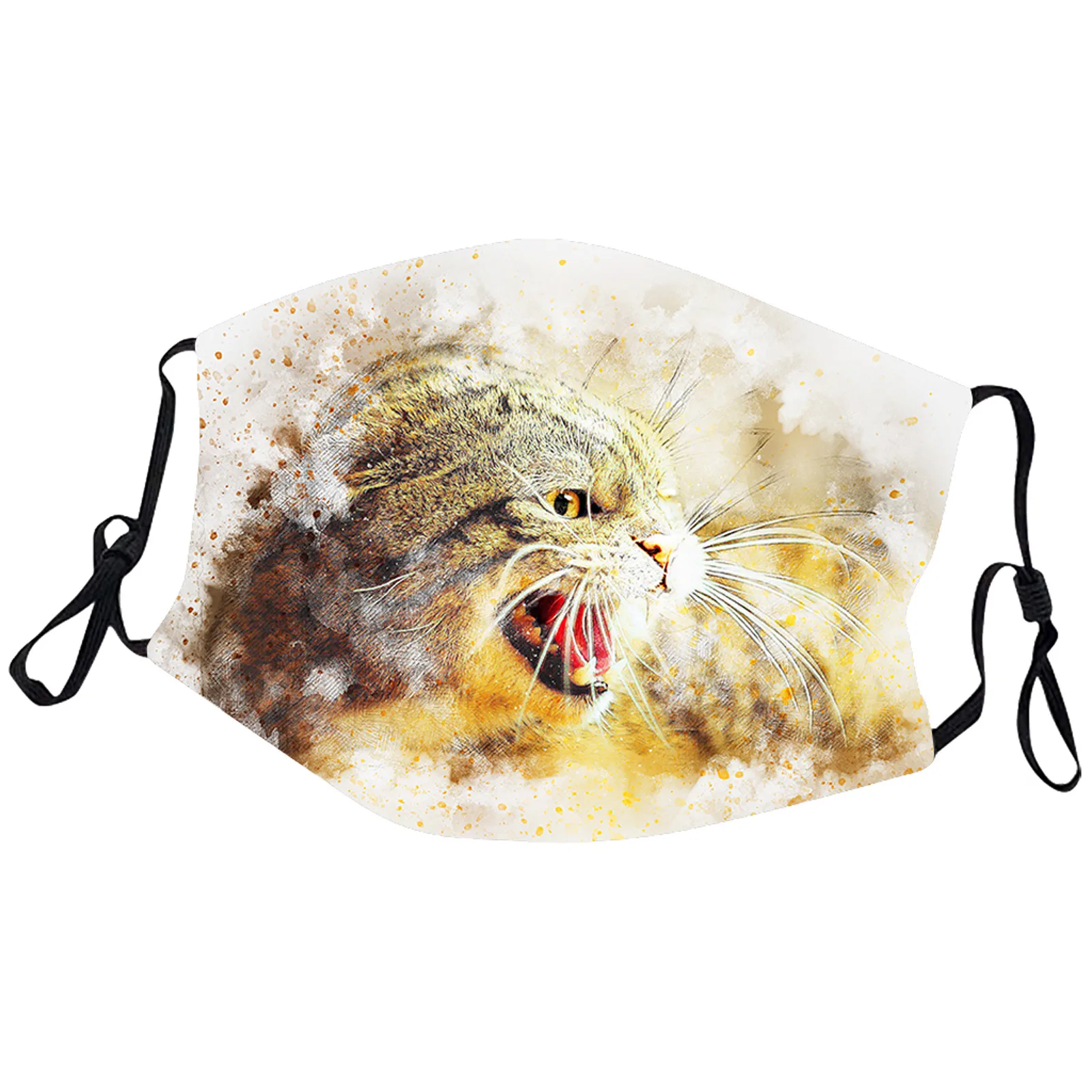 Колпачки для рта с принтом кота и волка женщин моющаяся Тканевая маска