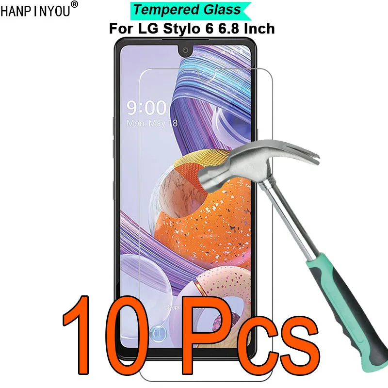 10 шт./лот, ультратонкая закаленная Защитная пленка для экрана LG Stylo 6, Stylo6 / K71 6,8 дюйма, твердость 9H, 2.5D