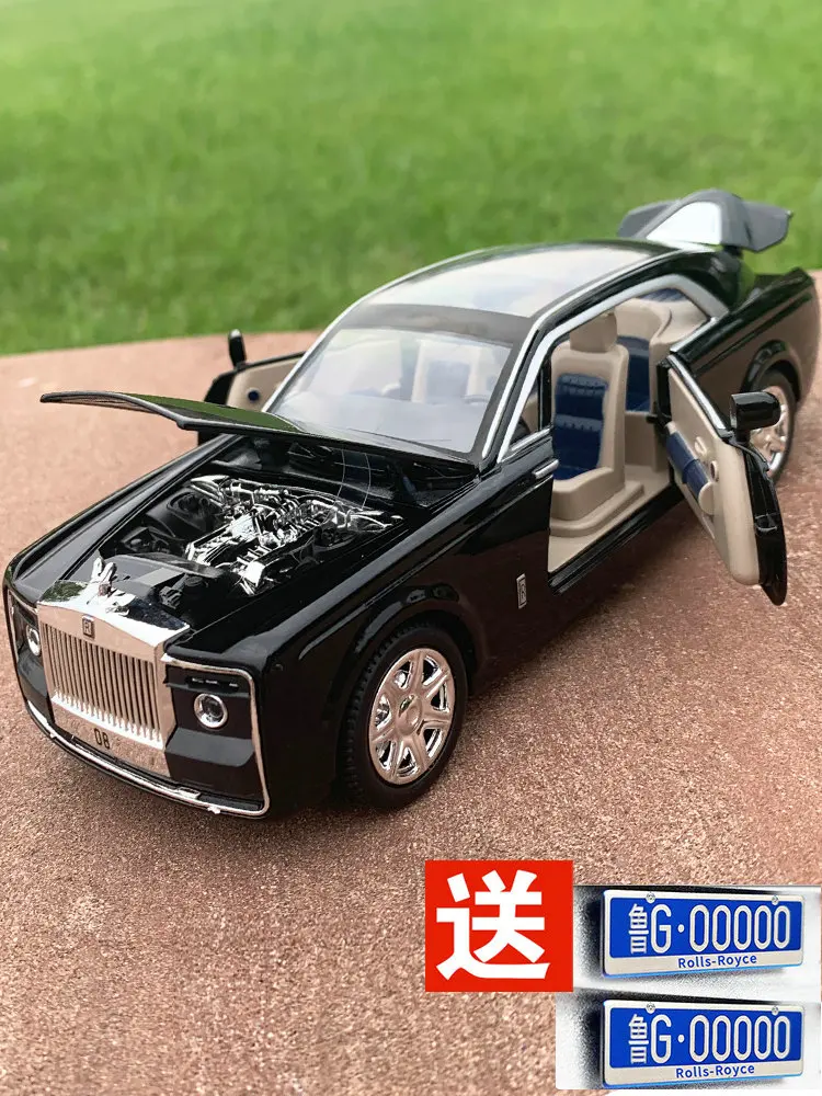 1:24 Rolls Royce Phantom металлические игрушечные колеса, имитационный звуковой светильник, вытяжной задний светильник, коллекция детских подарков, литая под давлением модель автомобиля