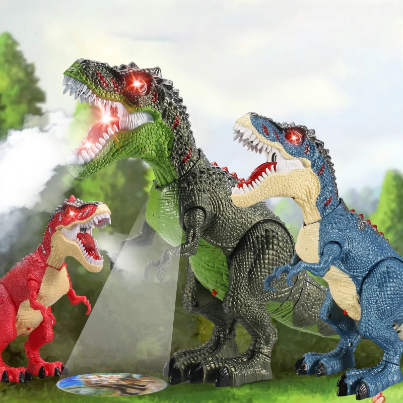 

RC Electric Dinosaur Projection Flame Spray Tyrannosaurus T-Rex Walking Dinosaur Toy Water Spray Red Light Sound Control Gifts