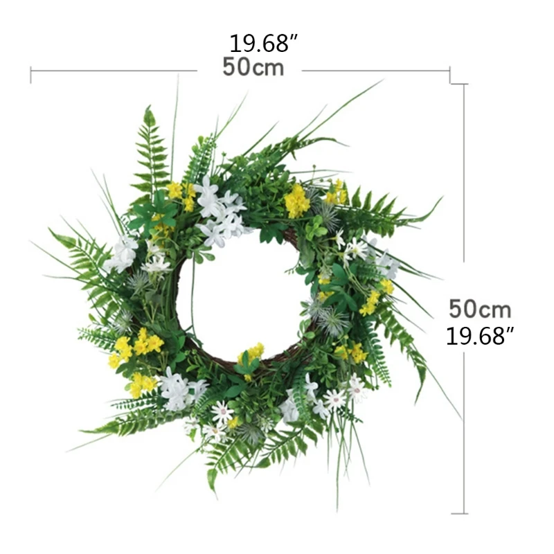 

Artificial Winter Jasmine Spring Flower Wreath Decoration For Wedding Front Door W0YC