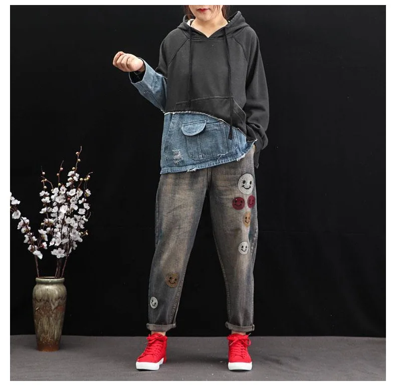 Max LuLu модная Корейская уличная женская осенняя одежда женские джинсовые толстовки с капюшоном винтажные женские панк толстовки