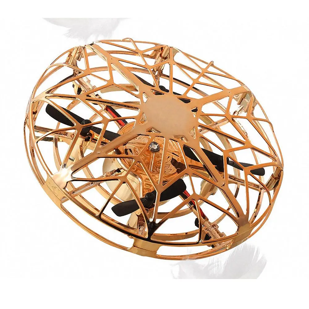 Золотой Шар НЛО летающий вертолет игрушки анти-столкновения волшебный самолет мини индукционный Дрон электронная антистрессовая игрушка для мальчиков Дети Взрослые - Цвет: Золотой
