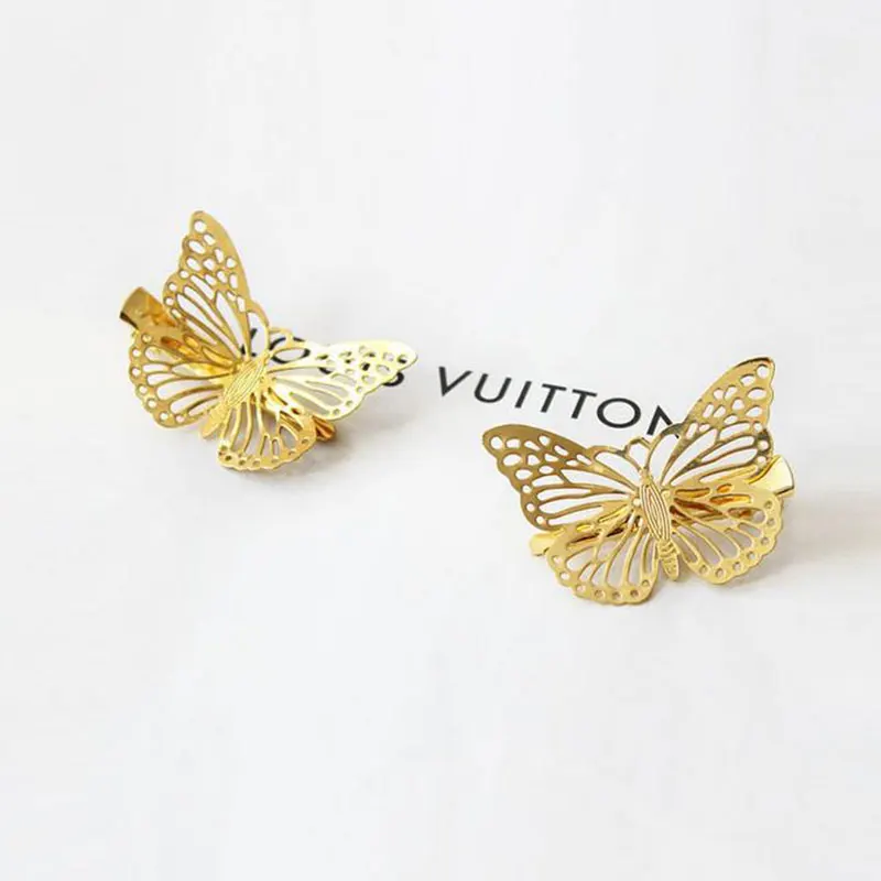 

New Butterfly Hair Clips Girls Fashion Retro Women Hairpins Vintage Gold Silver Haarspeldjes Voor Meisjes Styling Tools
