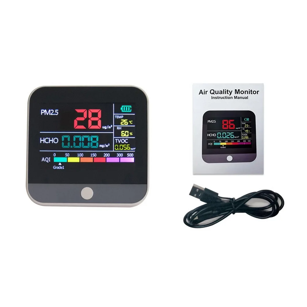 AQI Air Quality Analysis Tester PM2.5/HCHO/TVOC Temperature Humidity Monitor Gas Detector Analyzer Measuring Tool Smog Meter | Инструменты