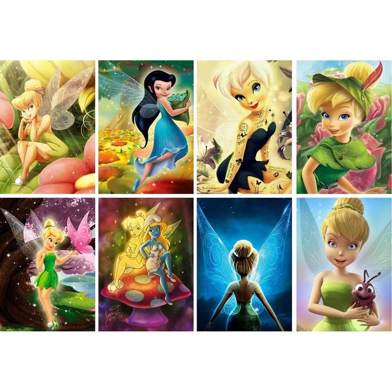 

Картина на холсте Disney, мультяшная принцесса, постеры с колокольчиком и принтами, настенное искусство, декор для комнаты, картины для украшения дома