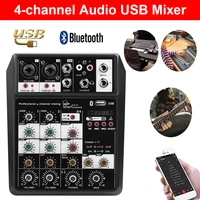 4 channels audio mixer sound mixing console with bluetooth usb record 48v phantom power monitoreffects for home music production