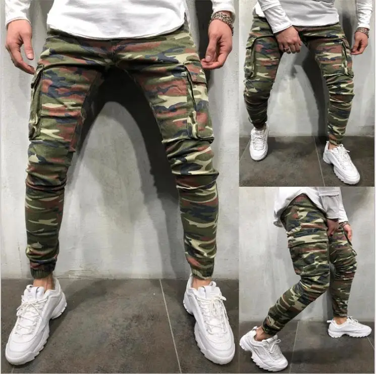 

2020 new large pocket camouflage Stretch Jeans Pants
