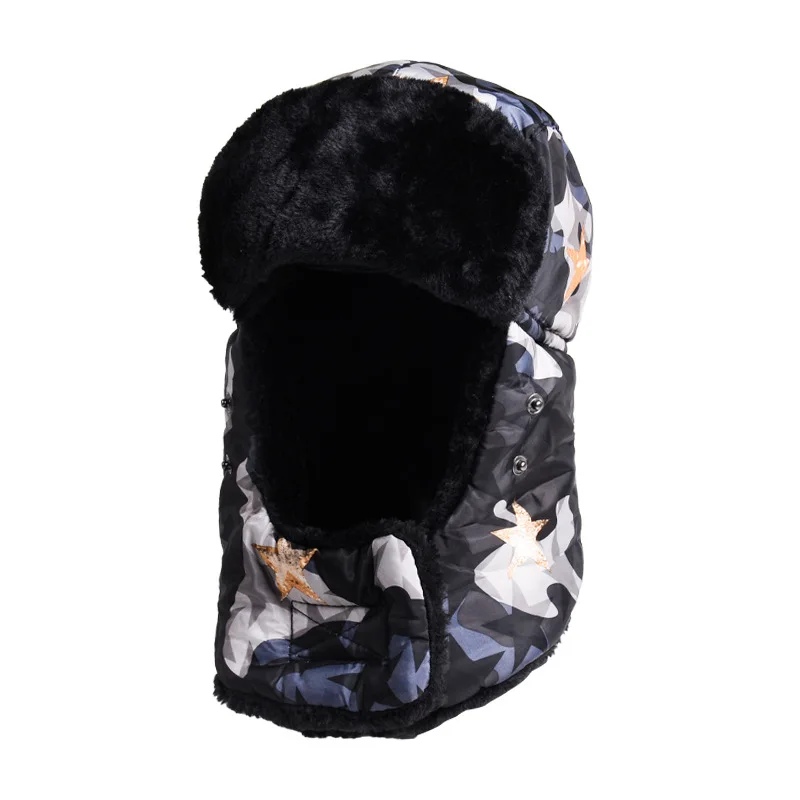 

Уличные альпинистские лыжные термальные дышащие водонепроницаемые камуфляжные наушники Lei Feng Кепка для мужчин и женщин Зимняя ветрозащитн...