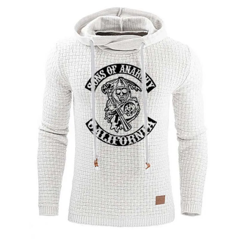 Мужская толстовка с капюшоном SOA Sons of анархии принтом черепа спортивная одежда