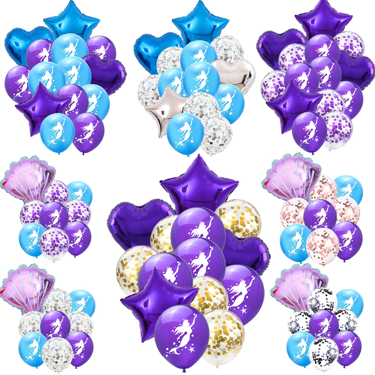 12 дюймов 10/14 шт. фиолетовый серебряного цвета розового золота латексных