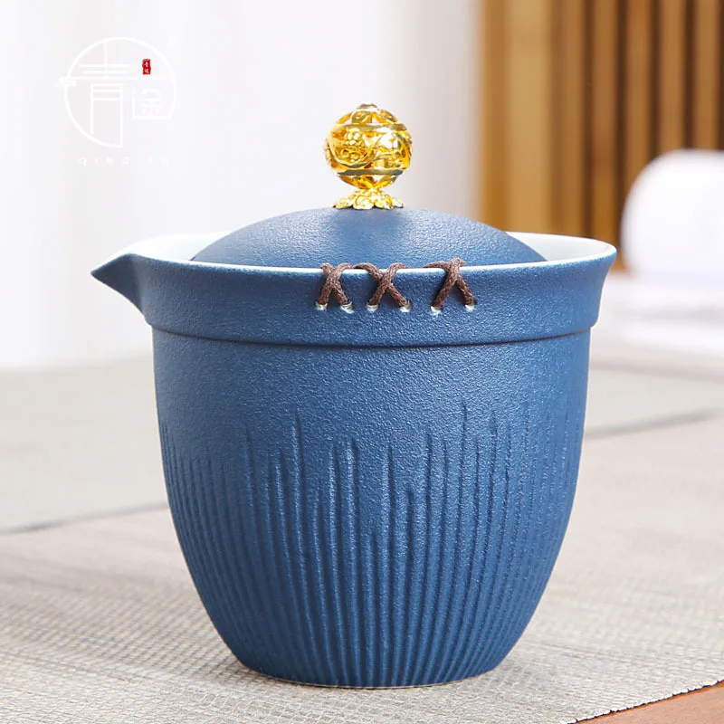 Business Hand Gift Portable Small Travel Tea Set Grab Teapot One Pot Two Cups Storage Ceramic Cool Designer Teaware | Дом и сад