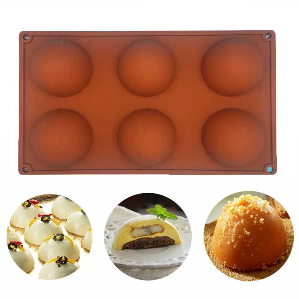 Half Ball Sphere Silicone Cake Mold Muffin Chocolate Cookie Baking Mould Pan 3pc | Tools