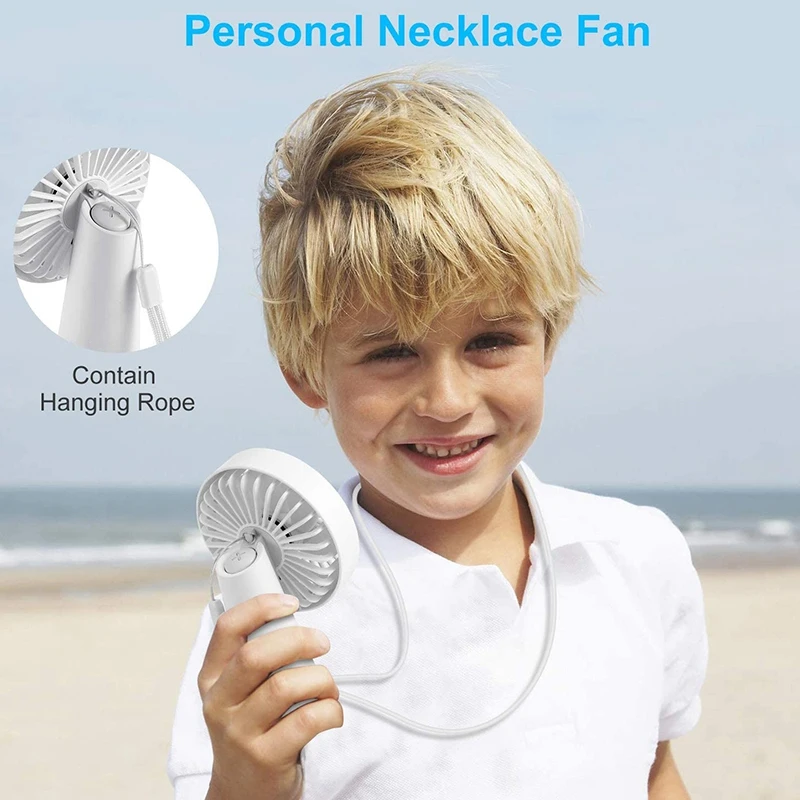 

Personal Portable Fan with USB Rechargeable 2000MAh Battery Operated Fan 3 Speeds for Kids Women Outdoor Household