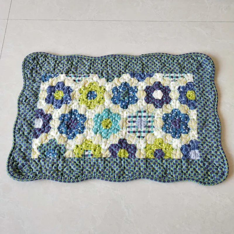 Моющийся хлопковый коврик 40*60 см стеганый приветственный цветочные коврики для