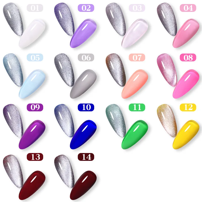 8ML Spar Cat Eye Hybrid Varnishes Gel Nail Polish Set for Manicures Chameleon Jelly Color Gel UV Base Top Coat Born Pretty