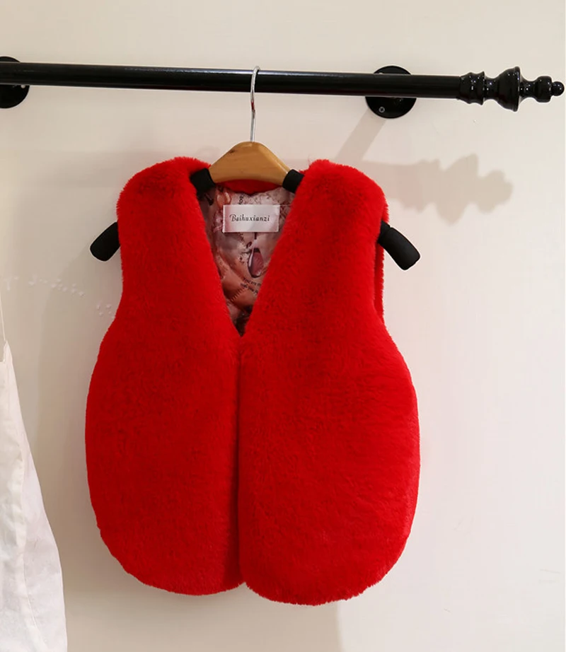 Детский жилет из искусственного меха для девочек пальто без рукавов верхняя