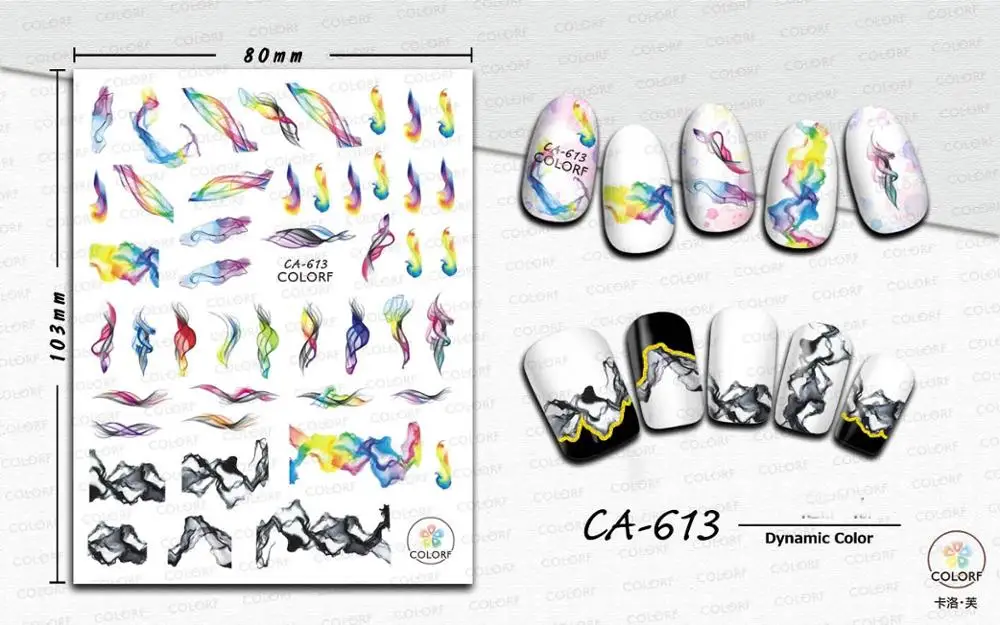 CA613 1 шт. стикер для ногтей пчела Бабочка сексуальная девушка 3D слайдер для ногтей наклейки клей маникюрные Советы украшения для дизайна ногтей новейшие - Цвет: CA613