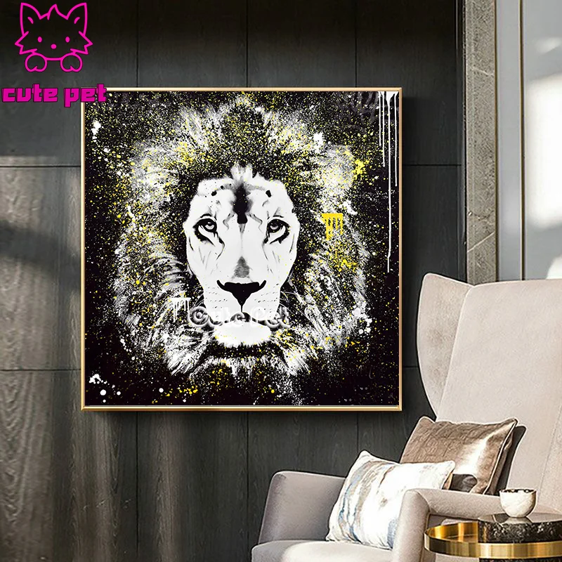 

5D Diamond Painting Graffiti Full Diamond Embroidery Orangutan lion tiger panda Rhinestones Needlework Elephant DIY Mosaic decor