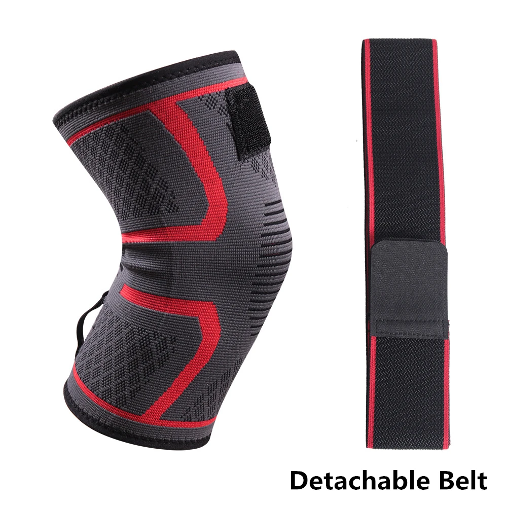 Red-Detachable 1 шт. Спортивная Кинезиология лента наколенник Поддержка наколенник протектор подушка дышащая повязка для баскетбола теннис Велоспорт Фитнес снаряжение - Цвет: Red-Detachable