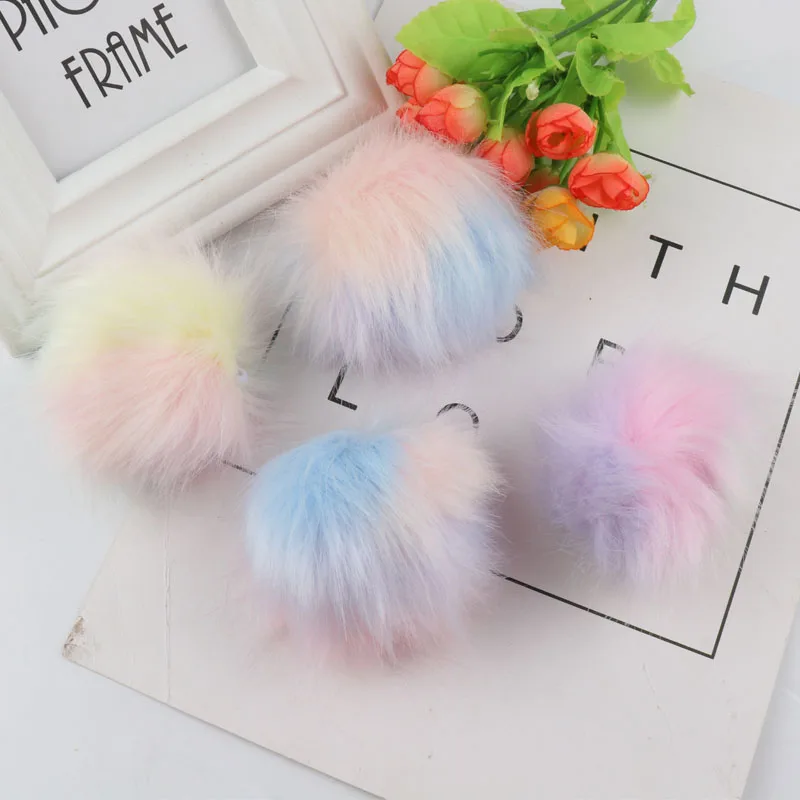 Помпоны декоративные макарон цветные помпоны 6 мм 10 большие мягкие из