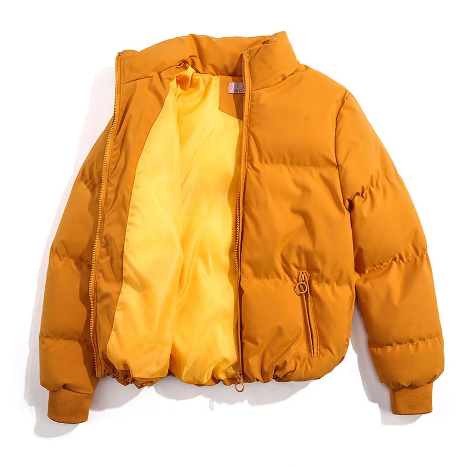 Зимняя женская парка утепленное теплое пальто куртки с воротником-стойкой