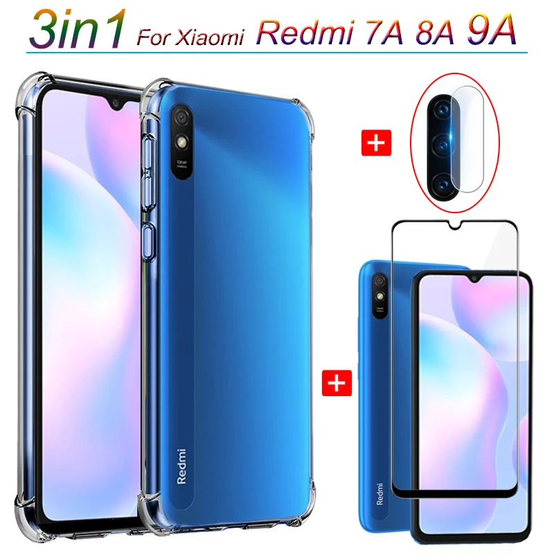 

1-3Pcs pelicula ,Airbag Fitted Case for Xiaomi Redmi 9 A 7 8 9 A Back Cover Redmi 9A 7A 8A Silicone Mi 9A Cases Xiaomi 9A