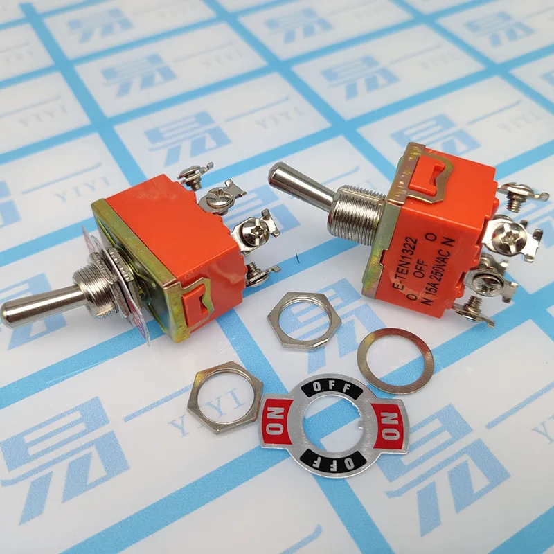 High Quality 1pcs E-TEN1322 15A/250V DPDT 3 Position 6 Pin Waterproof On--On Miniature Toggle Orange | Обустройство дома