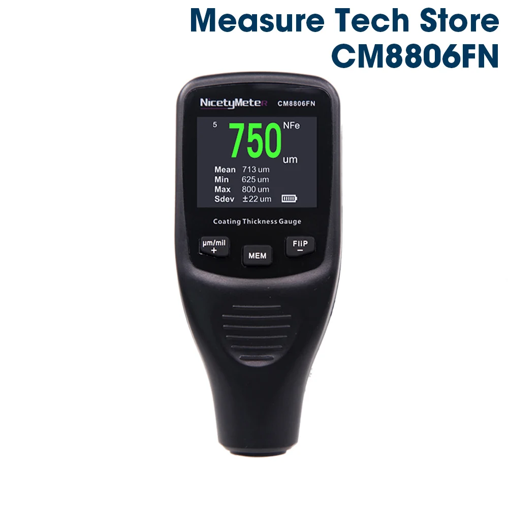 Nicetymeter CM8806FN толщиномер покрытия авто измеритель толщины краски инструмент для детализации Авто покрытие 50 мил 1250 мкм тестер