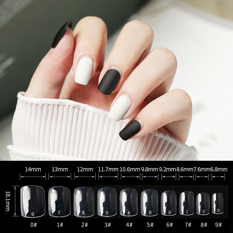 100 шт./кор. короткие накладные ногти Советы квадратный Форма искусственные палец